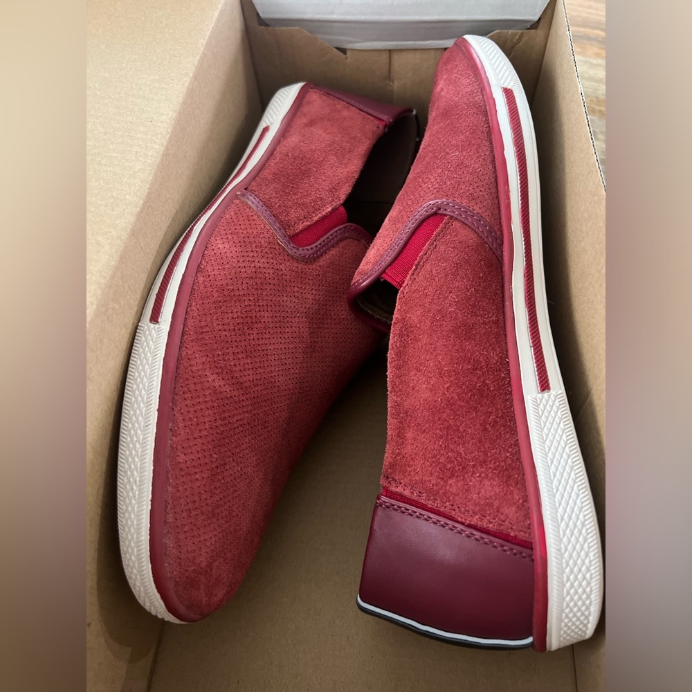 Kenneth Cole REACTION Men's Center Slip On Sneaker, Red , 10.5 Med